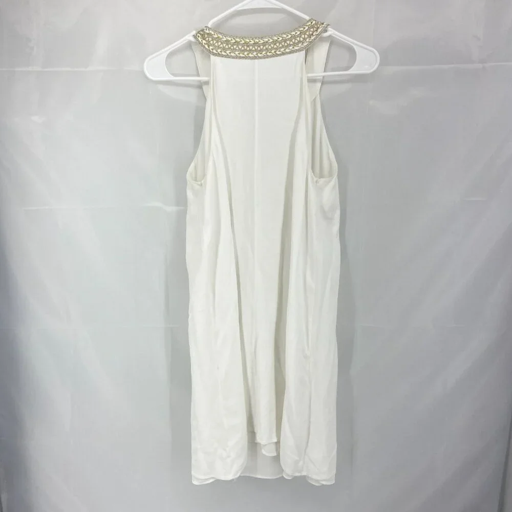 Lilly Pulitzer Women M Valli Soft Shirt Dress Mini White Gold Sparkle Rhinestone - Picture 4 of 10